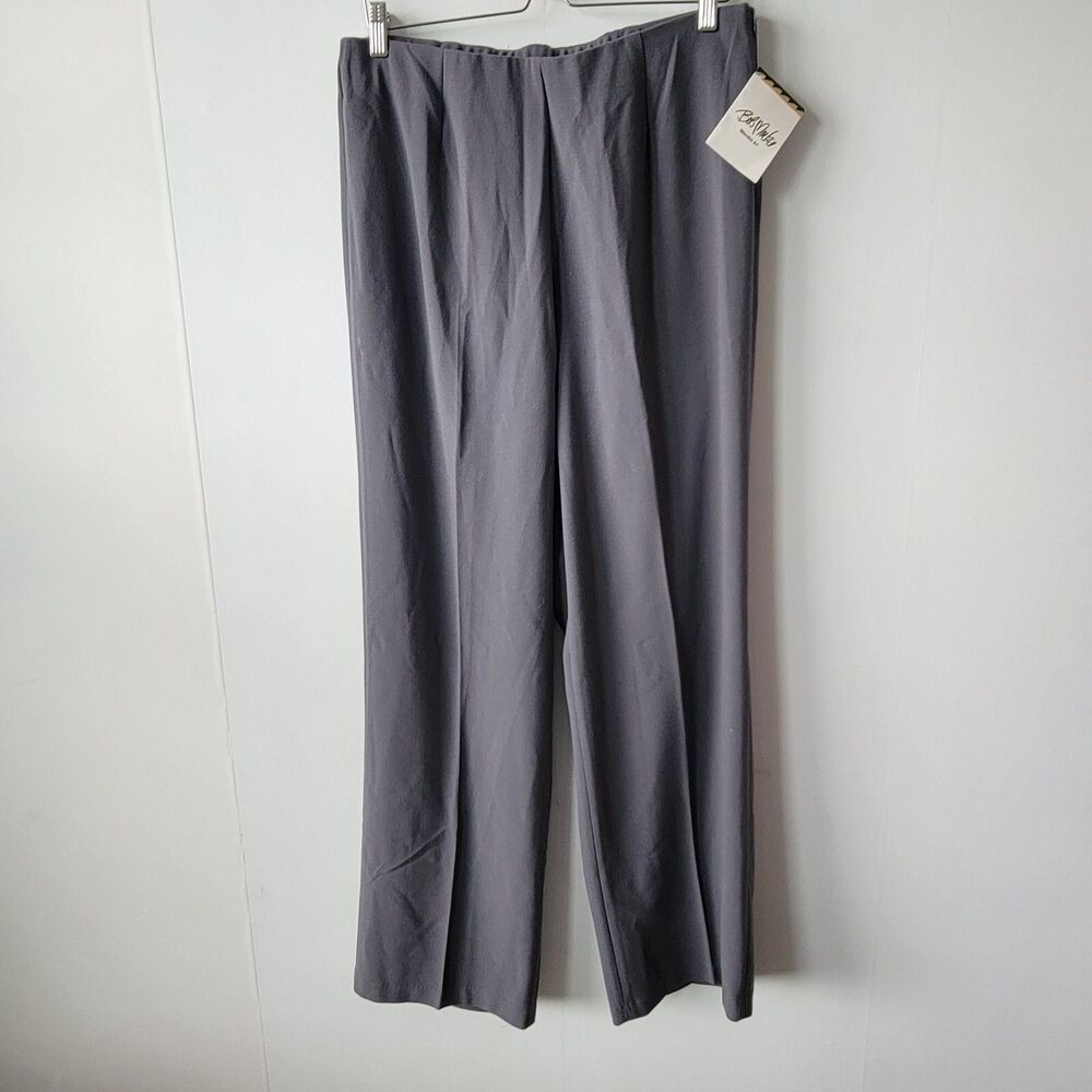 Bob Mackie wearable art womens pants size L weg leg gray pull on elastic